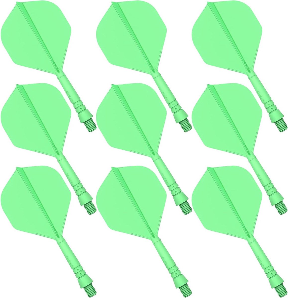 Dart Accessoires Set - Vlieg & Schacht - Precisie Werpen - Duurzaam Kunststof - 9 Stuks - Groen
