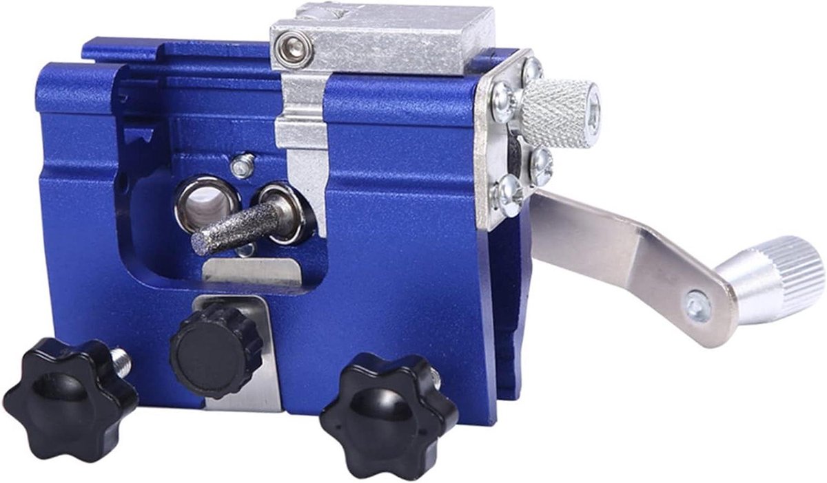 Kettingzaag Slijper - Hand Slijpapparaat - Kettingen Scherp Maken - Snel en Nauwkeurig - 3 Slijpkoppen - Blauw/Geel