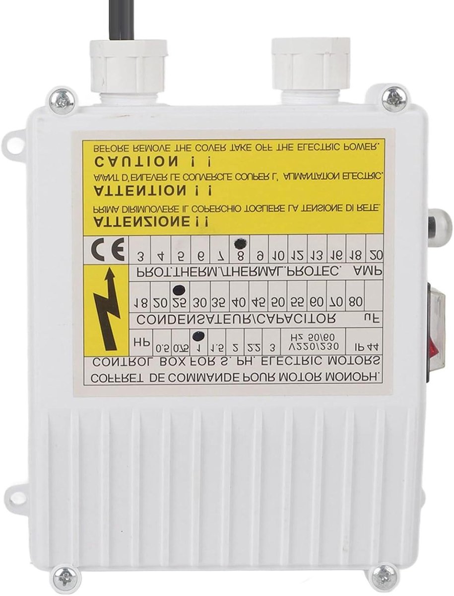 Pomp Controle Box - Waterpomp Schakelaar - Automatische Wateraanvoer - Ingebouwde Thermische Beveiliging - 220V 1100W - Grijs