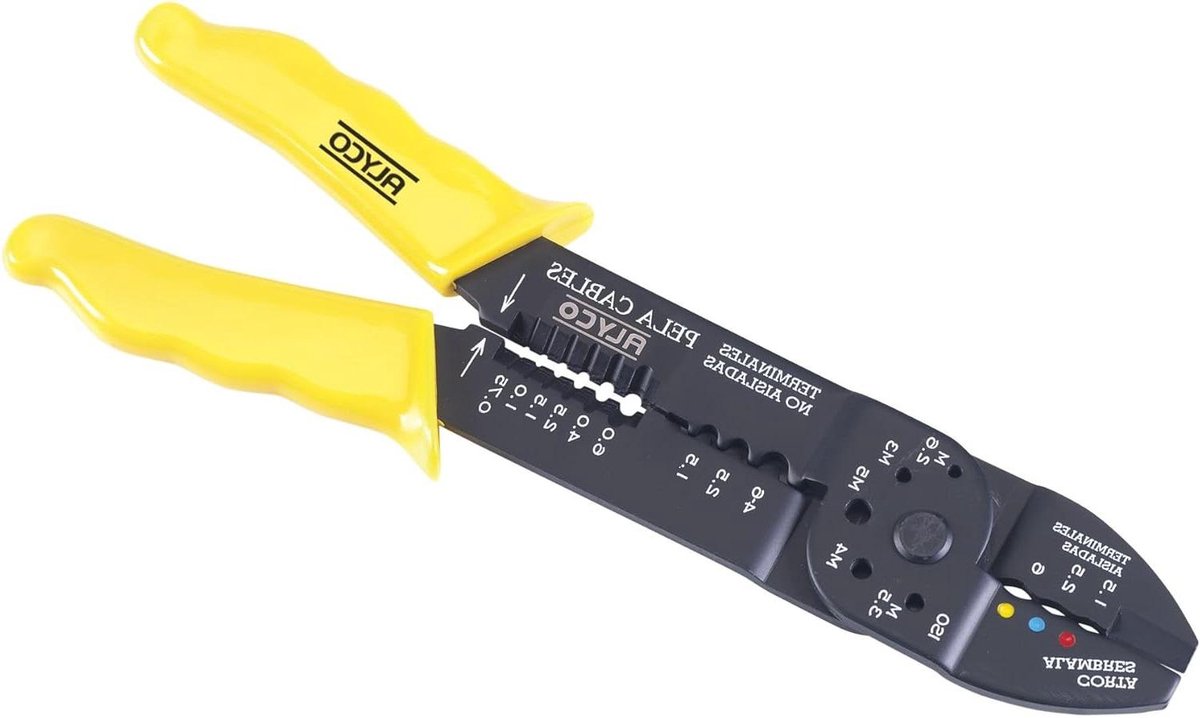 Krimptang - Tang Kabeltang - Kabel Verwerken - Geïsoleerde en Niet-geïsoleerde Schoen - 0.5 - 6 mm² - Grijs