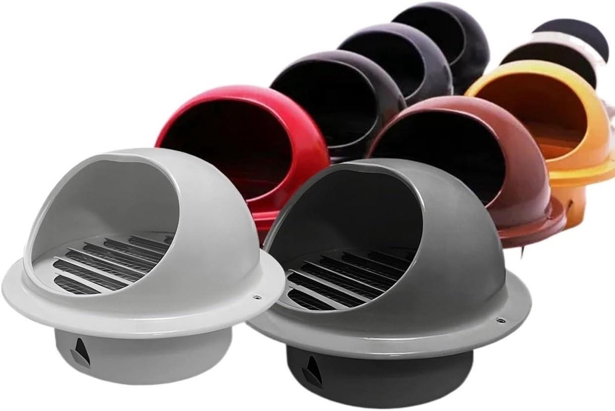 Ventilatie Uitlaat - Luchtrooster Ronde Grille - Luchtstroom Verbeteren - Verdikt Roestvrij Staal - 110 mm - Zwart