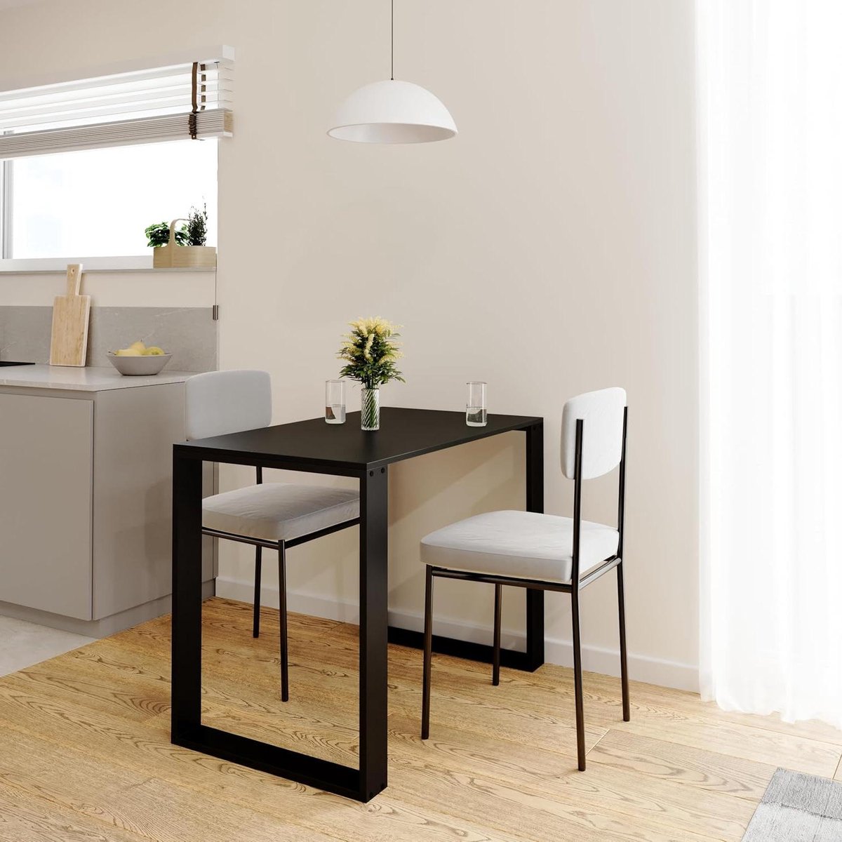 Eettafel Rechthoekig - Keukentafel Eetkamertafel - Samen Eten - Tijdloos Modern Design - 75 kg Belasting - Antraciet