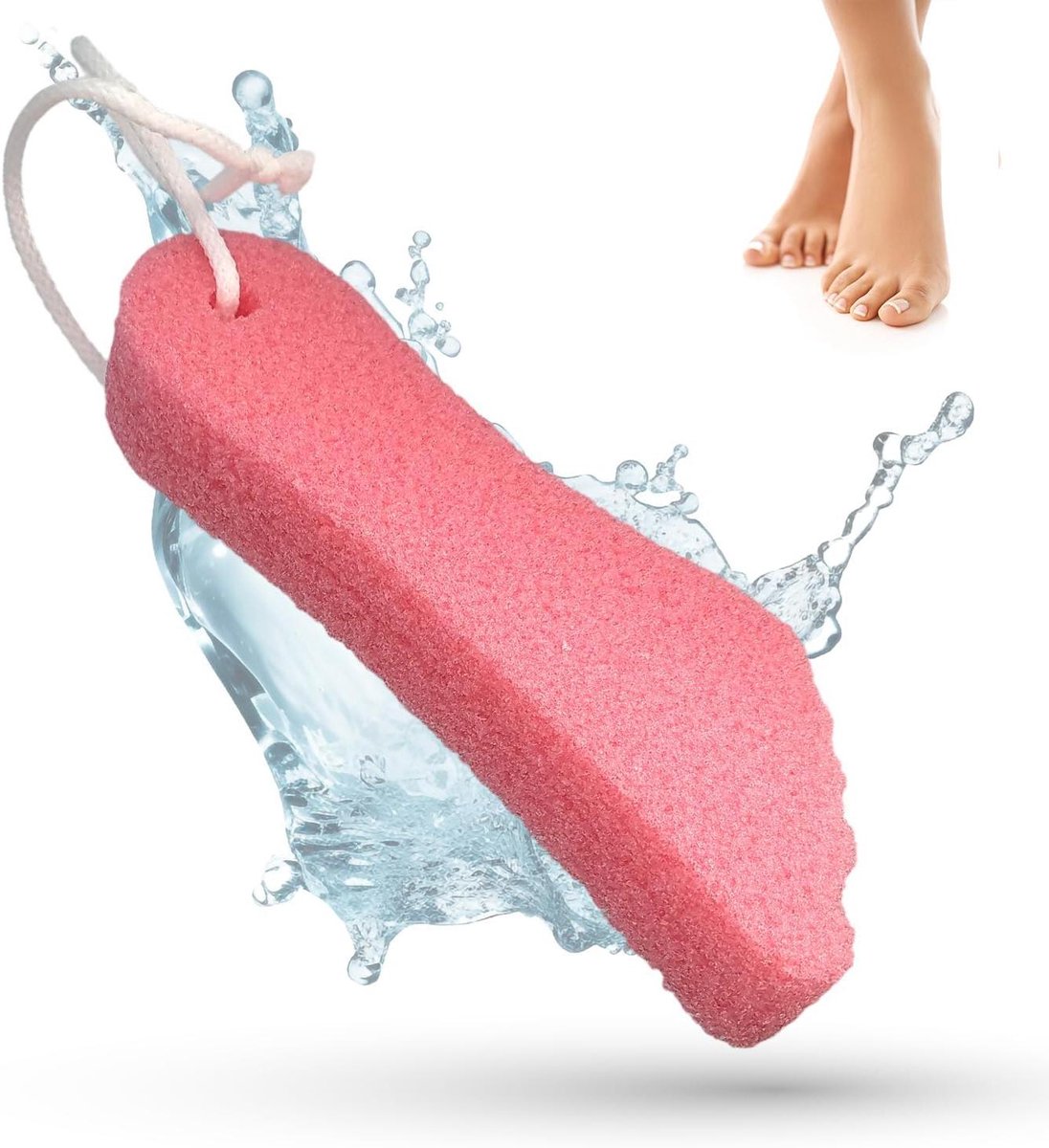 Voetvormige Puimsteen - Huid Scrub - Voeten Verzorgen - Ergonomisch Ontwerp - Met Koord - Roze