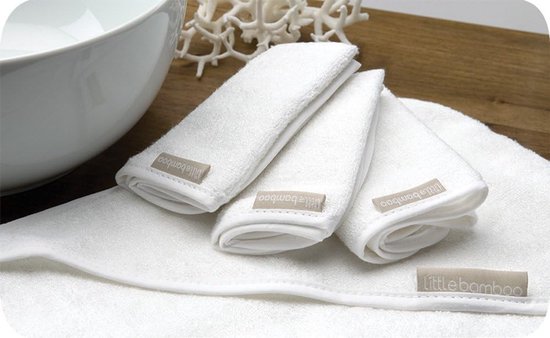 Badstof ringen - Bamboe doekjes - Baby badtijd - Natuurlijk antibacterieel - 3 stuks - Wit — afbeelding 3