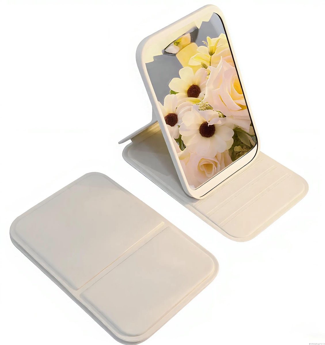 Spiegel met standaard, inklapbaar, compact, mini-make-upspiegel voor tas en handtas, tafelspiegel voor mannen, vrouwen en meisjes