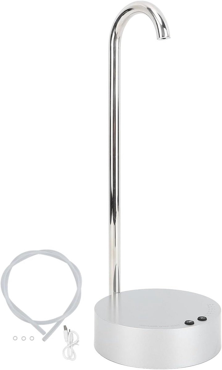 Elektrische Waterpomp - Flespomp Automatisch - Water Tappen - Draagbaar Ontwerp - 34 x 16 x 5 cm - Zilver