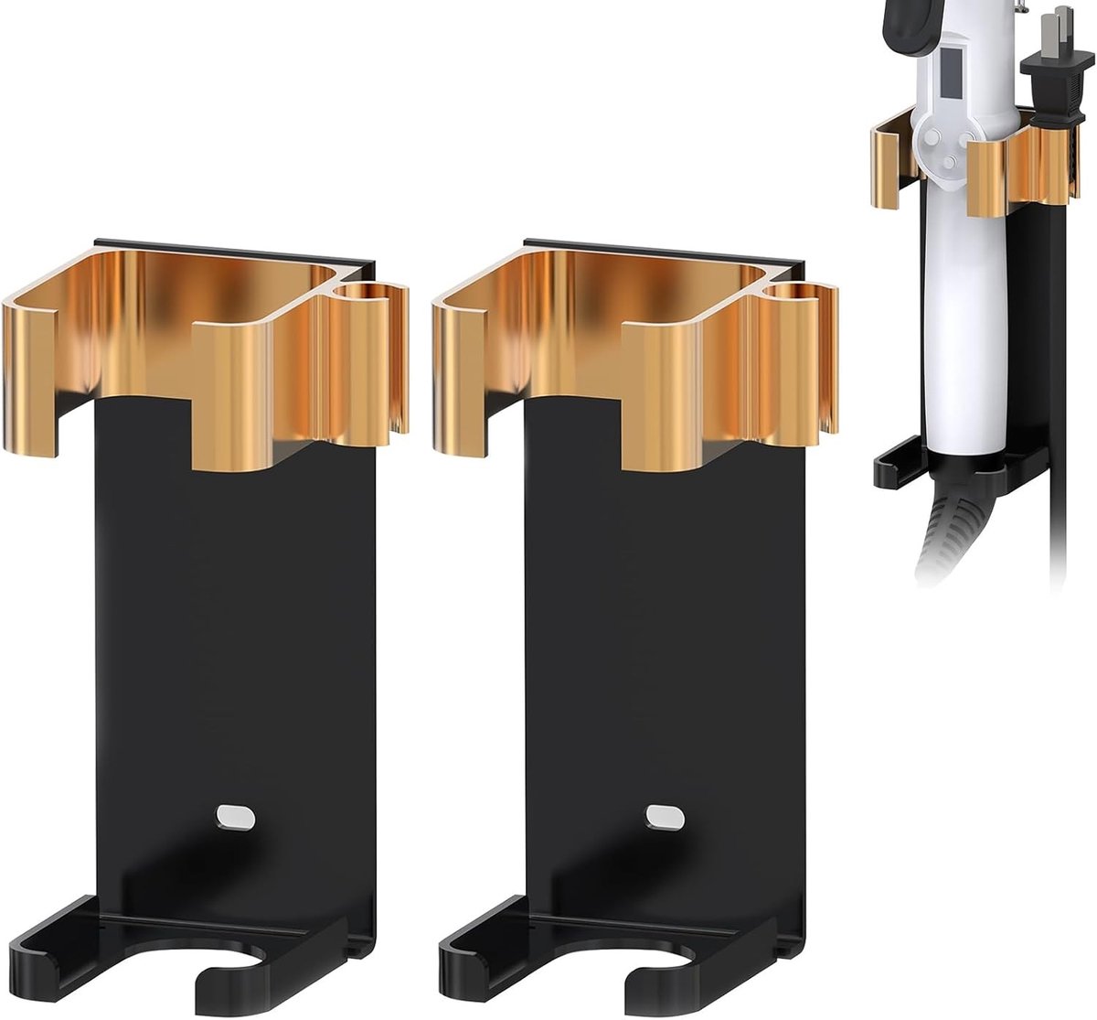 Extra grote haarkrulhouder voor wandmontage - Opberghouder voor stylingtools en kappersbenodigdheden, geschikt voor apparaten tot 4,5 cm diameter