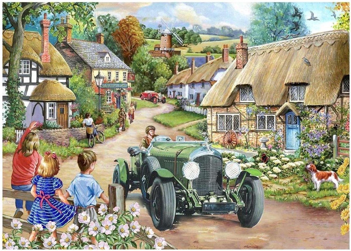 Legpuzzel Vintage Run - Jigsaw Puzzle Puzzelstukjes - Ontspannen Tijdverdrijf - 500 Grote Stukjes - 483mm x 686mm - Meerkleurig