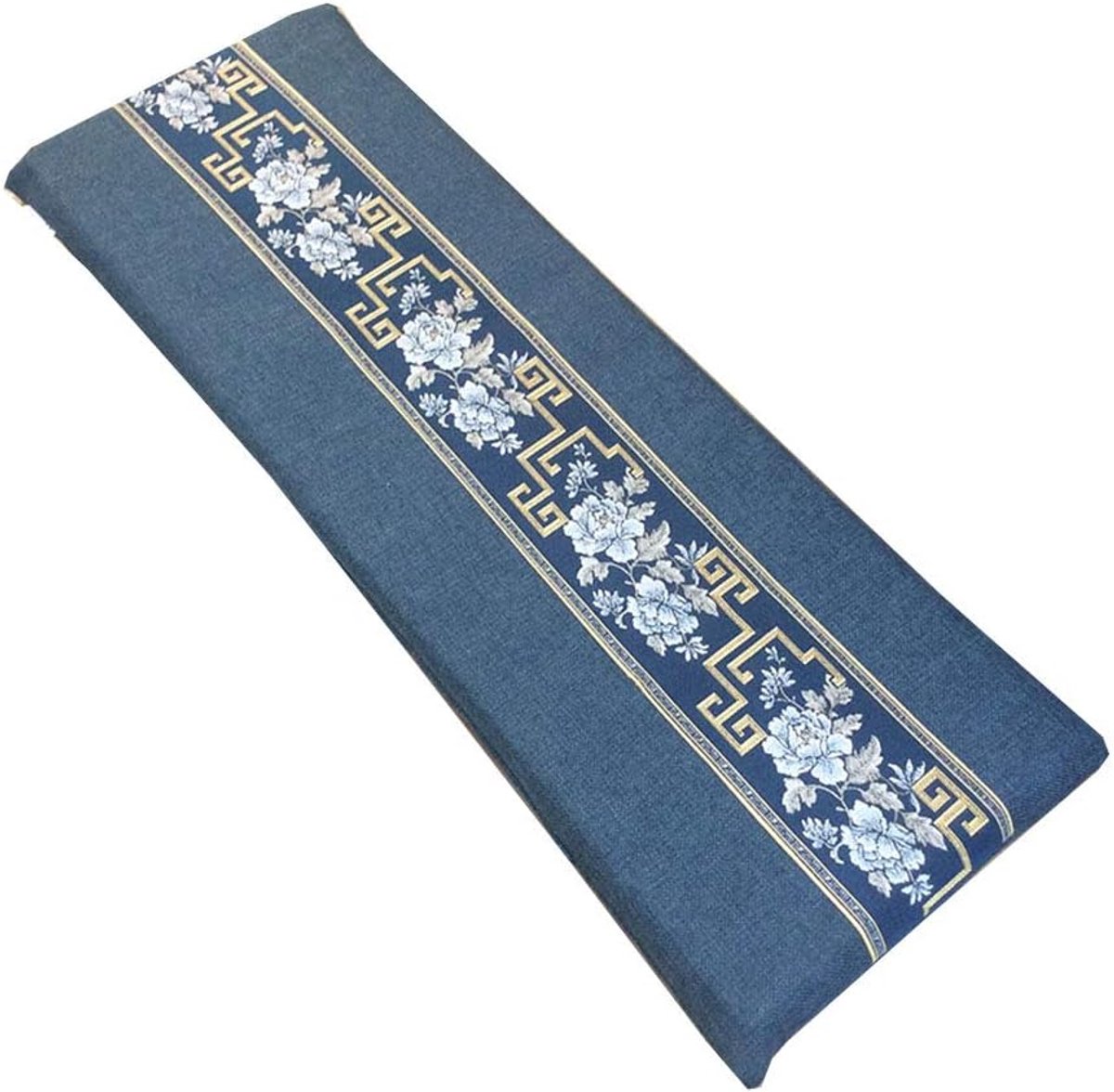 Tuin bankkussen met bevestigingsbanden, bankmat Pad Patio Bench Pad ligstoel kussen Vervanging Matrasmat, effen kleur moderne rechthoek dik antislip zacht bankkussen -blauw 150×40×4cm (59×15×1