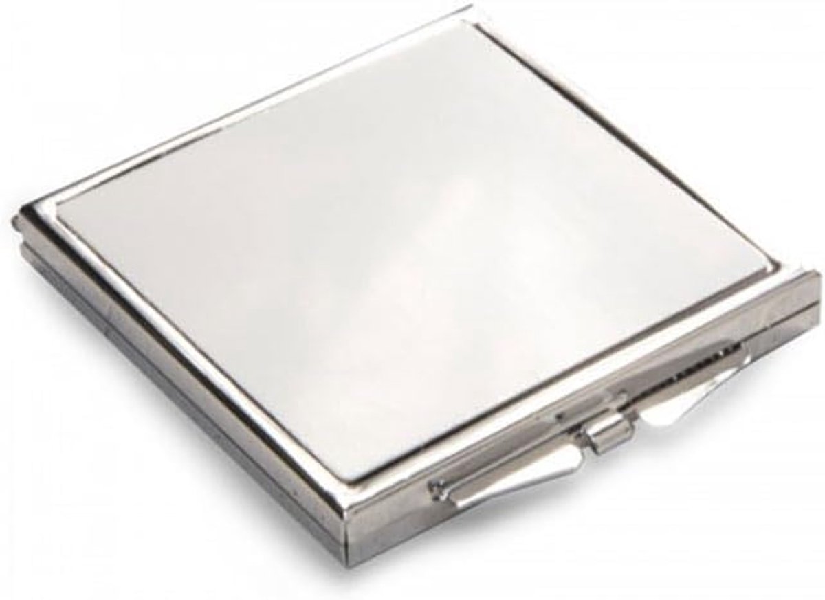 ronde compacte spiegel (zilver vierkant)