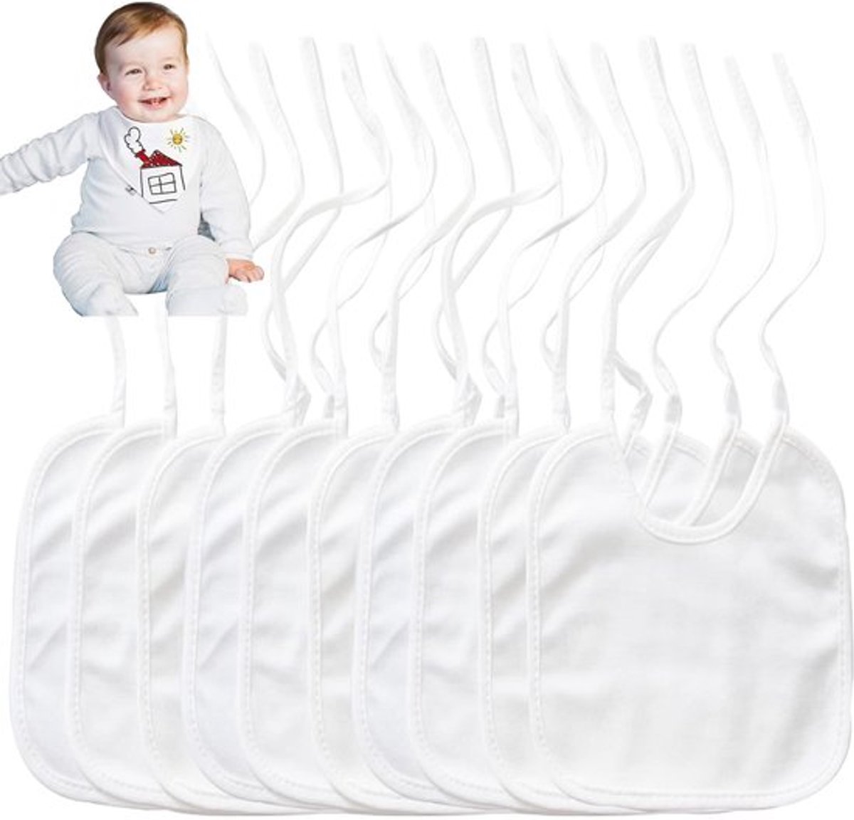 Aladdien - Slabbetje - Driehoekige babydoek - 10 sets - Spuugdoek