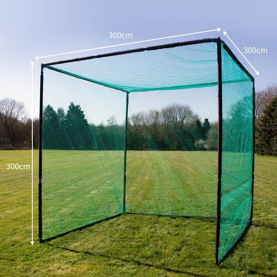 Golf Oefenkooi - Golfnet Driving Range - Golfswing Oefenen - Hoog Impact Net - 3m x 3m x 3m - Groen van GOLF — afbeelding 5