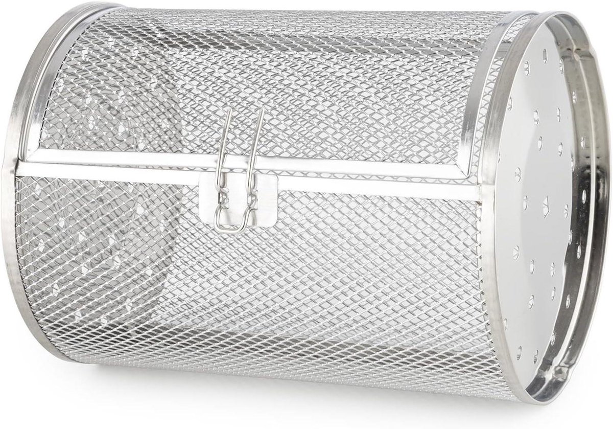 Grillkooi - BBQ Kooi Rotisserie - Gelijkmatig Grillen - Roestvrij Staal - 14 x 21 cm - Zilver
