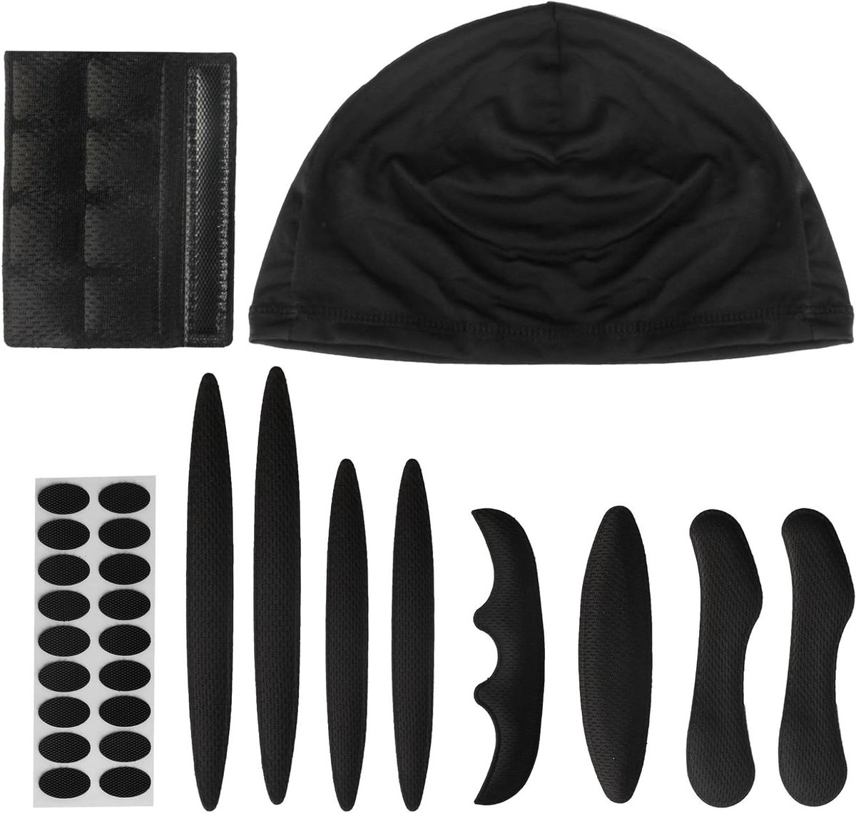 Helmkussens Fietshelm - Binnenkussen Schuimvulling - Comfortabel Fietsen - Schokabsorberend Ademend - 9 Stuks - Zwart