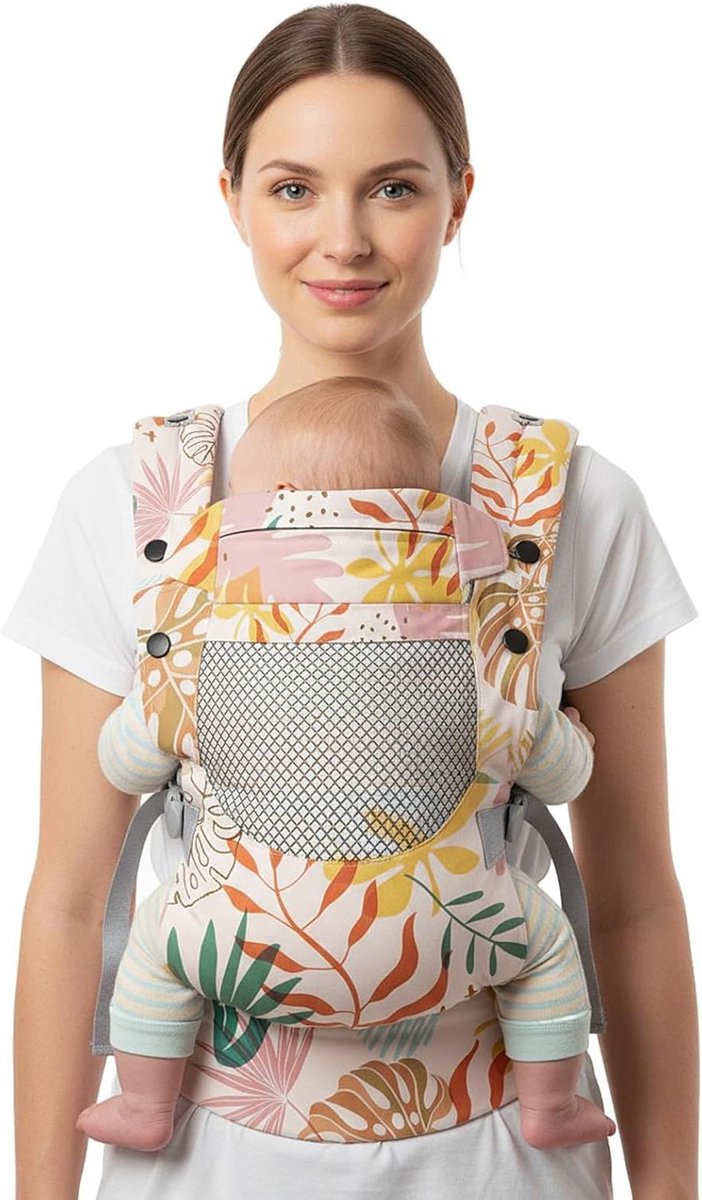 Baby Draagzak - Draagzak baby Baby heupdrager - Comfortabel dragen - Ergonomisch ontwerp - 3-36 maanden - Tropische Planten