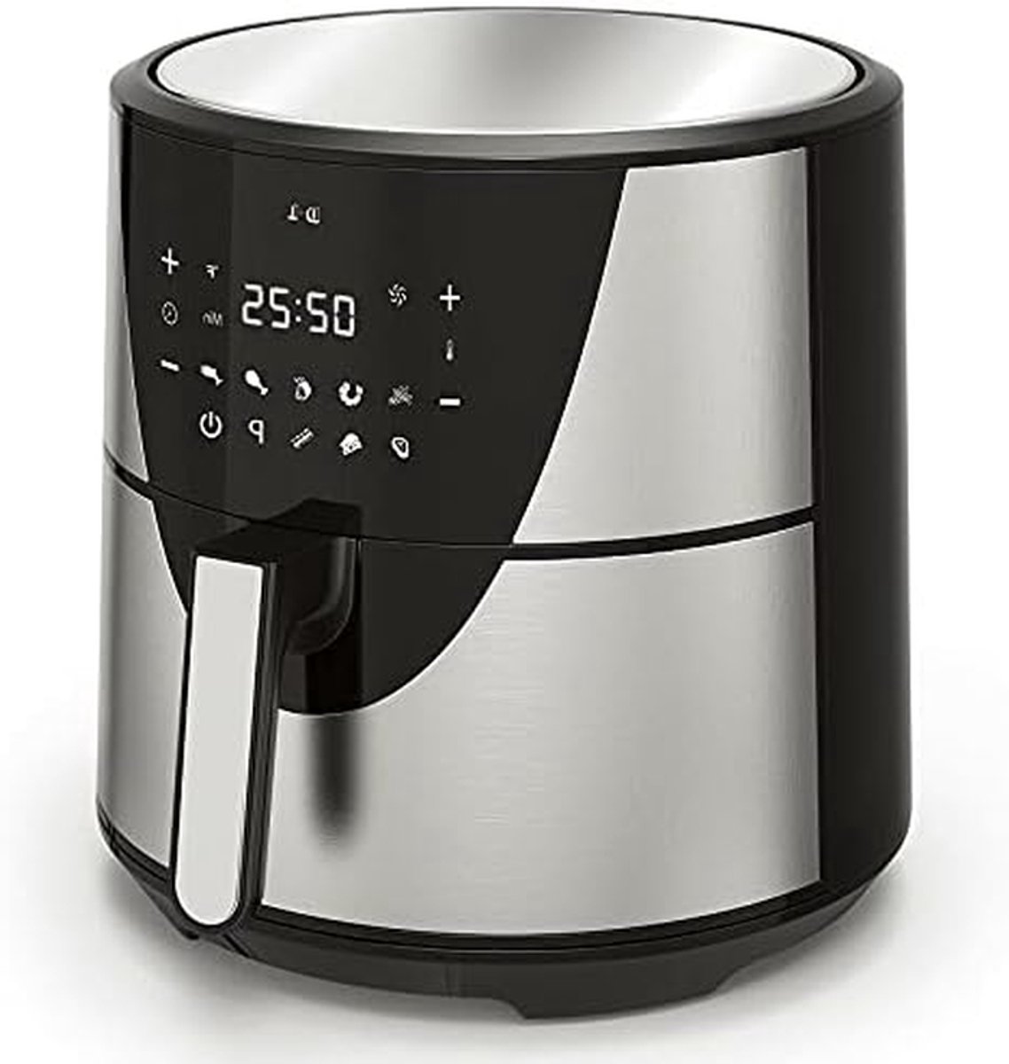 Heteluchtfriteuse XXL - Airfryer Frituurpan - Gezond Koken - 8 Liter Inhoud - 1700 Watt - Roestvrij staal
