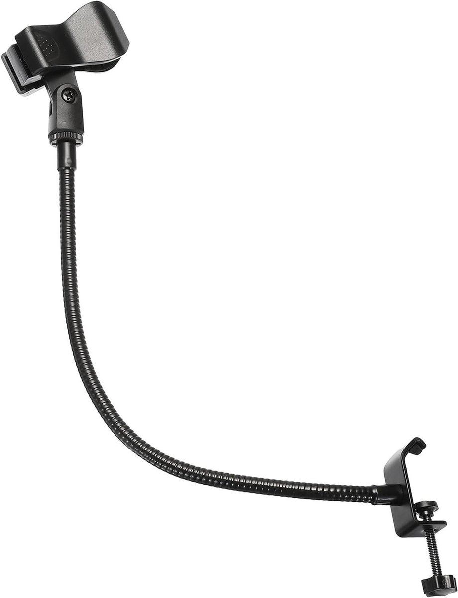 Bureau Microfoon Standaard - Flexibele Microfoonarm - Opnemen en Spreken - Verstelbare Zwanenhals - 185 inch - Zwart