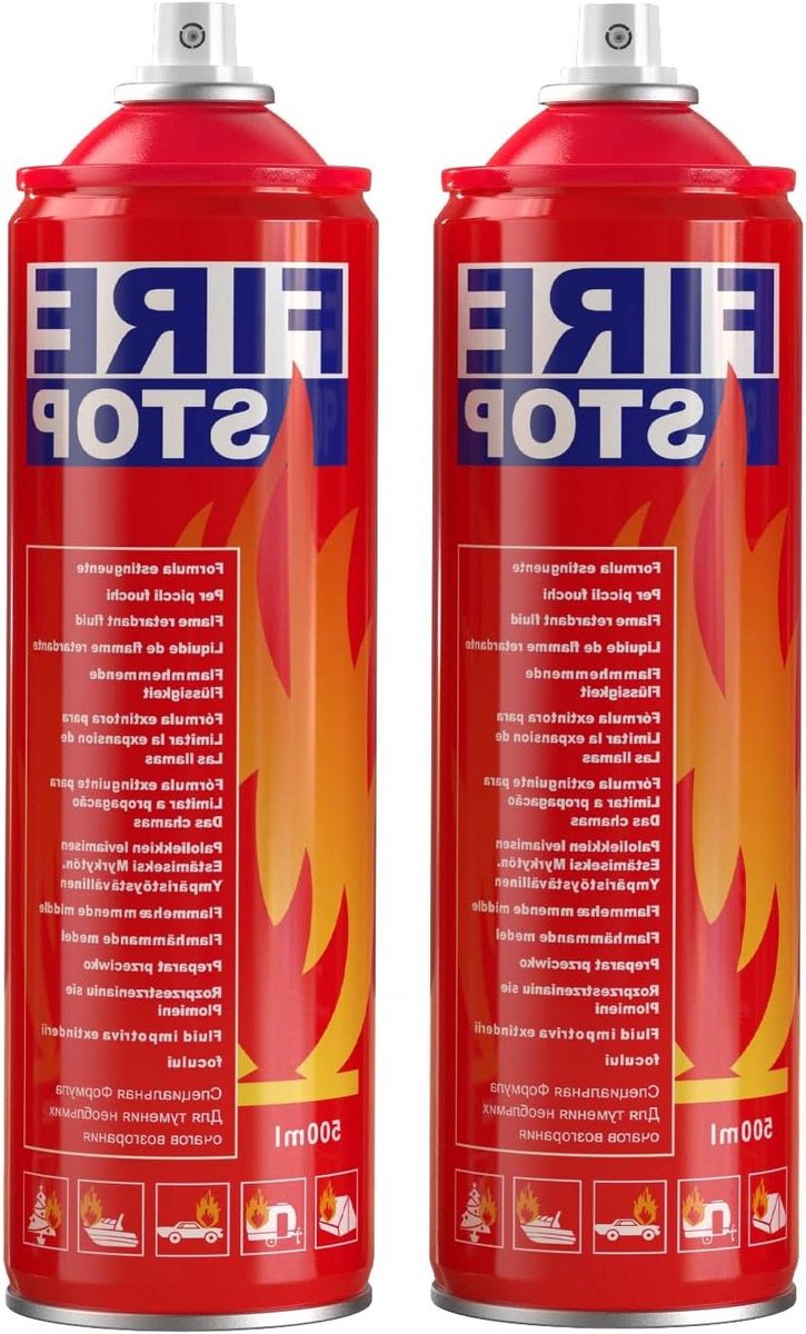 Brandblusser Set - Blusser Auto Keuken - Brandveiligheid Thuis - 8-in-1 Bluscapaciteit - 2 stuks - Zwart