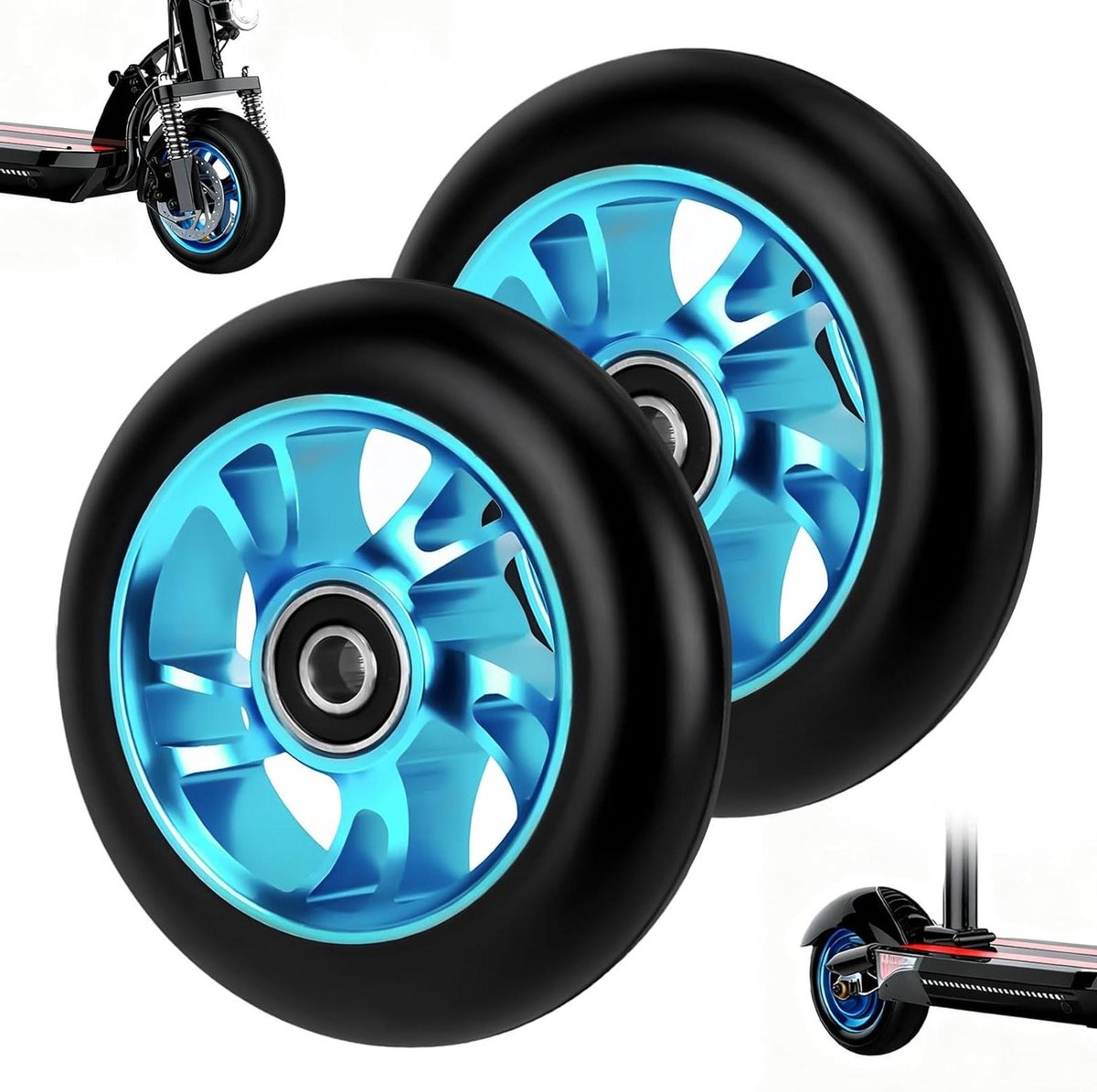 Scooter Wielen - Reservewielen Step - Stunt Steppen - Aluminiumlegering - 100x24 mm - Lichtblauw