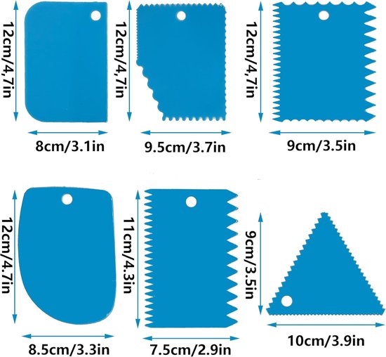 6 stuks deegkaarten, deegschrapers, kunststof silicone, deegsnijder, deegkaartset, spatel met anti-aanbaklaag, voor pizza, gebak, broodbakken, cake, bakaccessoires, schraper — afbeelding 4