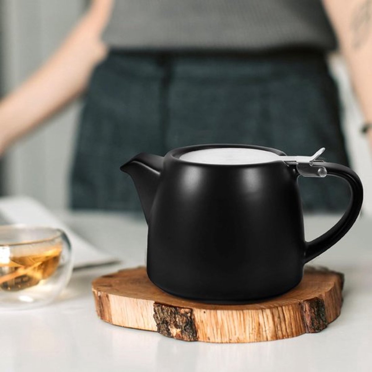 Dailygoody - Keramische theepot - Theepot met zeef - Hittebestendig