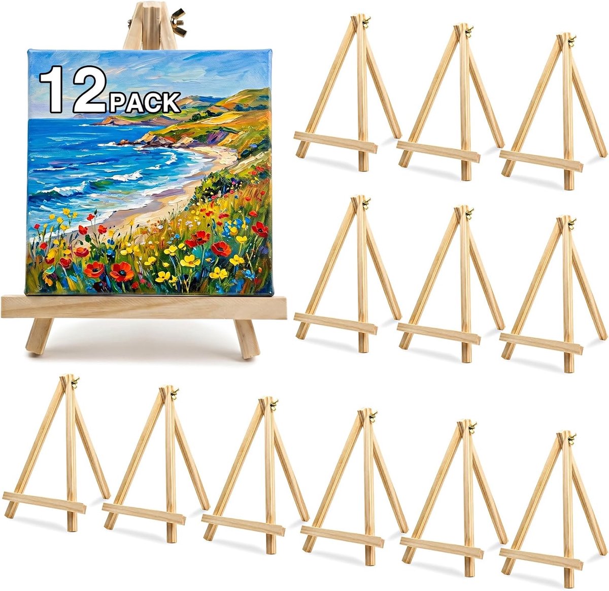 Ezels van 23 cm, tafelezels voor schilderen en presentatie, mini-ezel voor canvas, posters, borden en fotolijsten, kleine ezel om te schilderen, ideaal voor kunstenaars FUNLAVIE