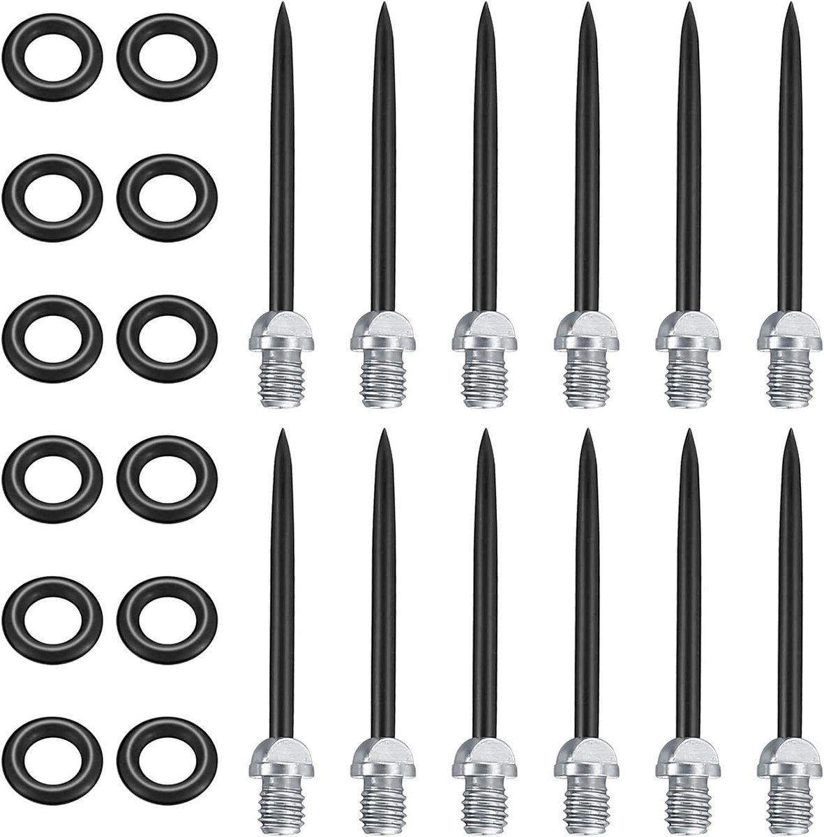 Stalen Dartpijlpunten - Dartpunten Metaal - Darts Oefenen - Verwisselbaar Ontwerp - 12 Stuks - Zwart