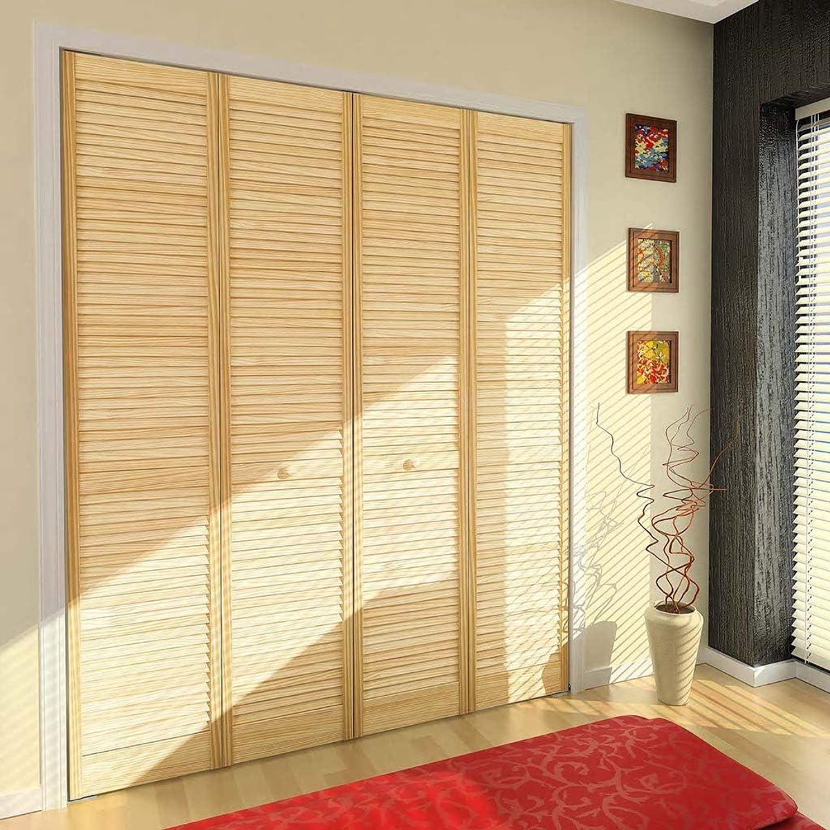 Kastdeur Vouwdeur - Binnendeur Hout - Ruimte Besparen - Verticale Korrel - 200 x 60 cm - Bruin