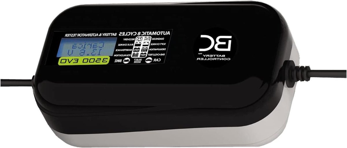 Acculader en Onderhoudslader - Batterijlader - Accu's Opladen - 8 Intelligente Cycli - 35 Ampère - Zwart
