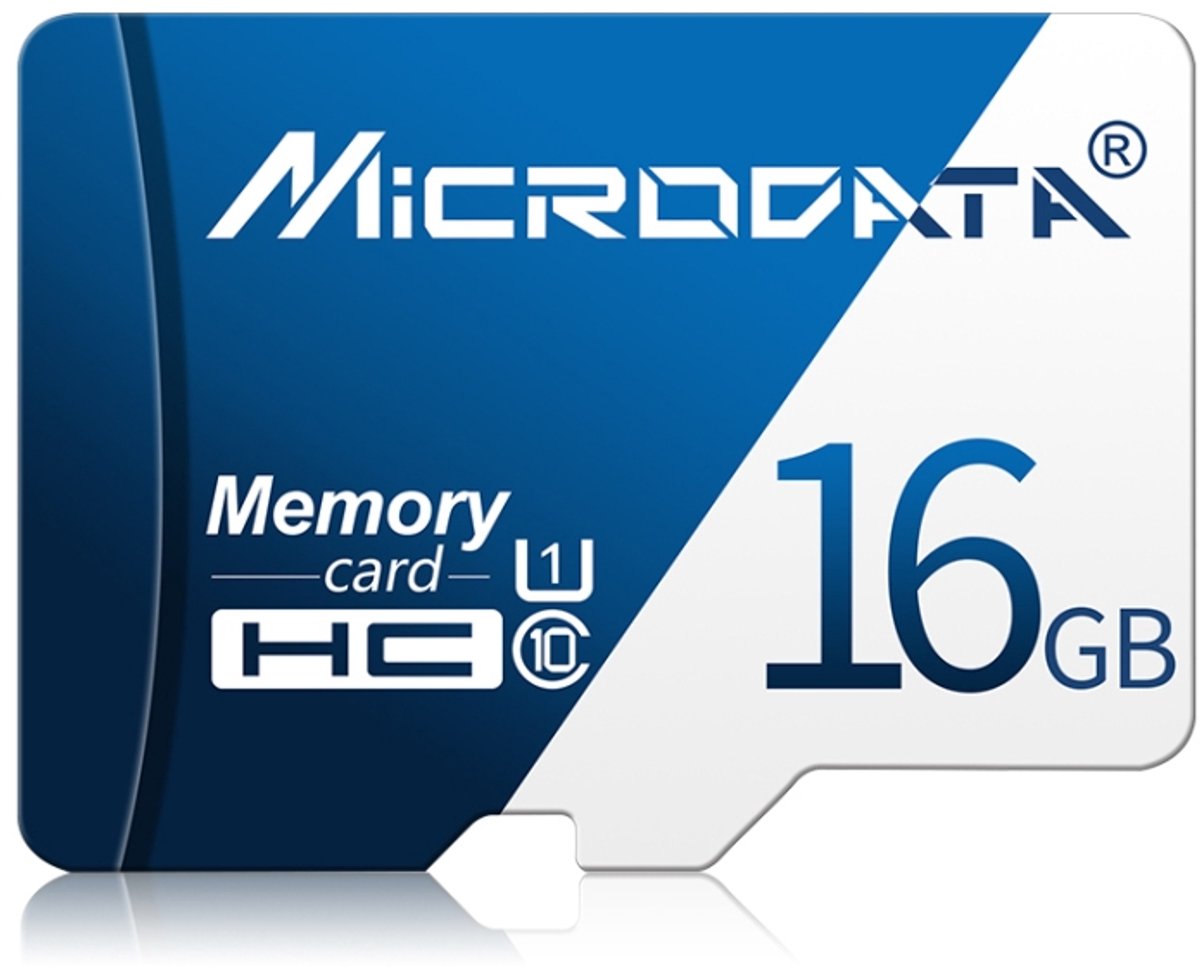 MICRODATA 16GB U1 blauwe en witte TF (Micro SD) geheugenkaart