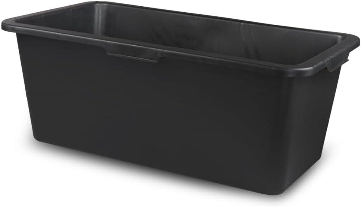 Metselbak Vierkant - Bouwemmer Mortelbak - Bouwplaats Tuin - Versterkte Bodem - 65 liter - Zwart