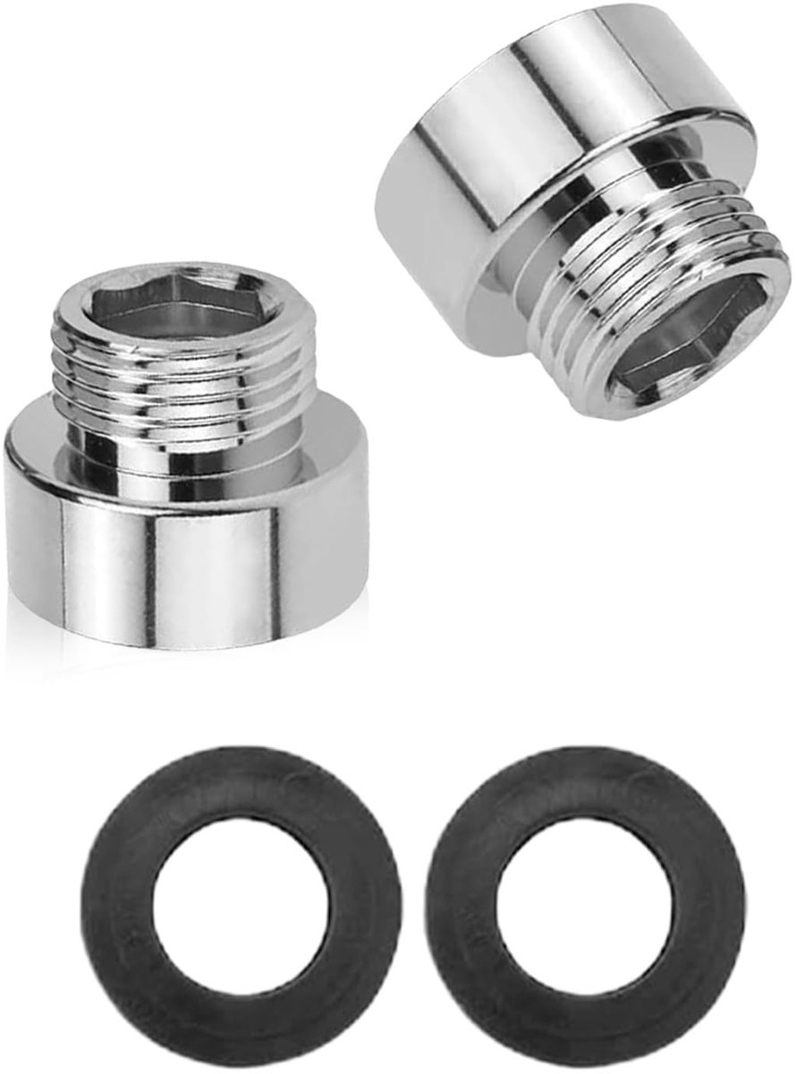 3/4 naar 1/2, pakket van 2 Verloopstuk 3/4 inch vrouwelijk draad naar 1/2 inch mannelijke draad, roestvrij staal draadmontage reductie, kraanverlenging voor pijpverbindingen