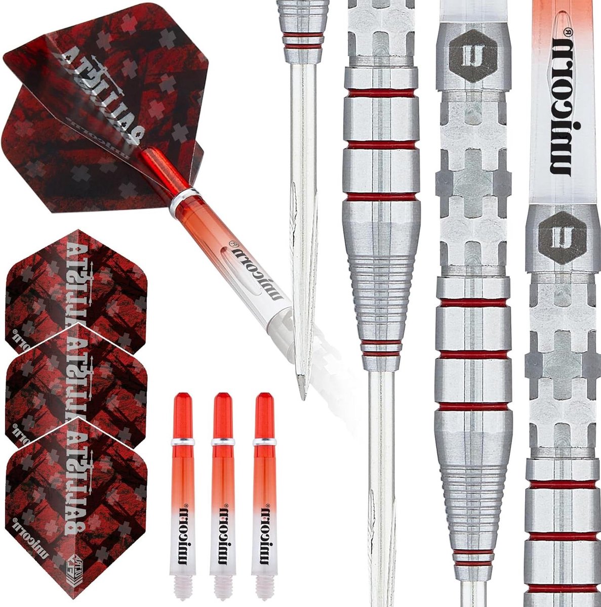 Stalen Tip Darts - Wolfraam Darts - Precisie Darten - Gegraveerd Logo - 25 g - Zilver