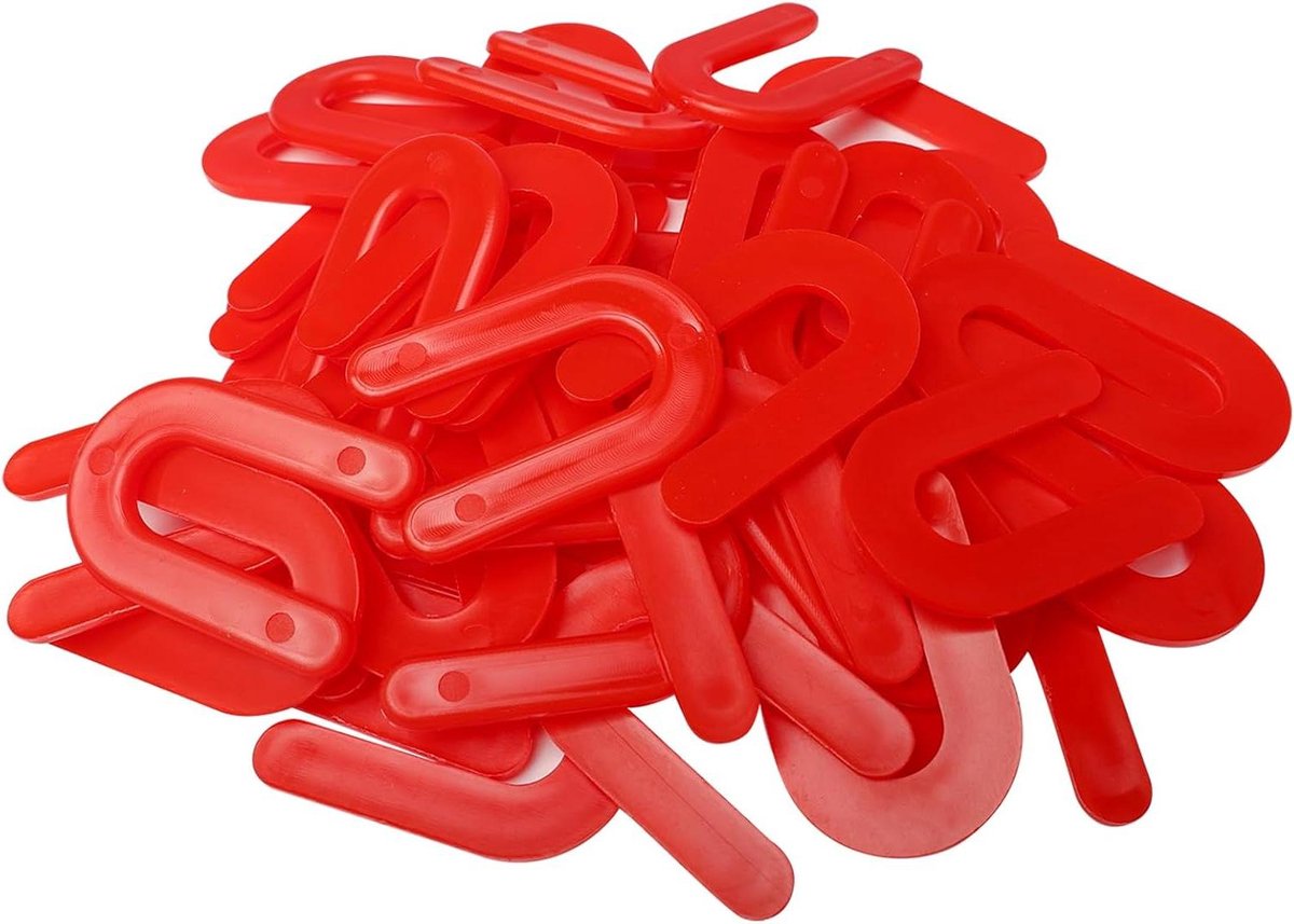 Tegelnivelleringssysteem - Afstandhouders Tegels - Gelijkmatig Tegels Leggen - U-vormig Ontwerp - 3mm - 400 stuks - Rood