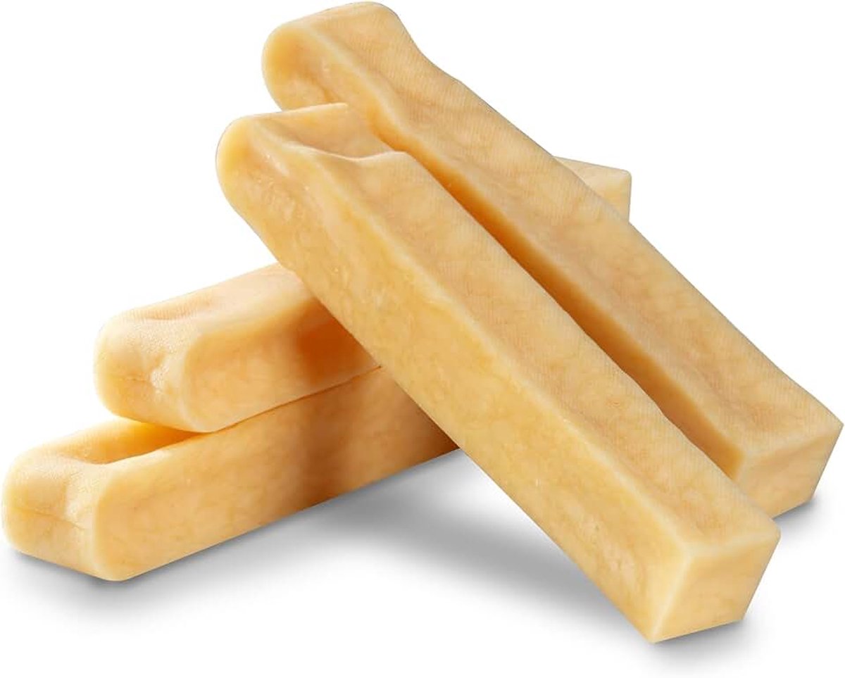 BITES Premium kauwstaven voor honden – Langdurige hondensnacks van natuurlijke melk – Kleine kauwkluiven hond met kaassmaak (140 g, verpakking van 4, S)