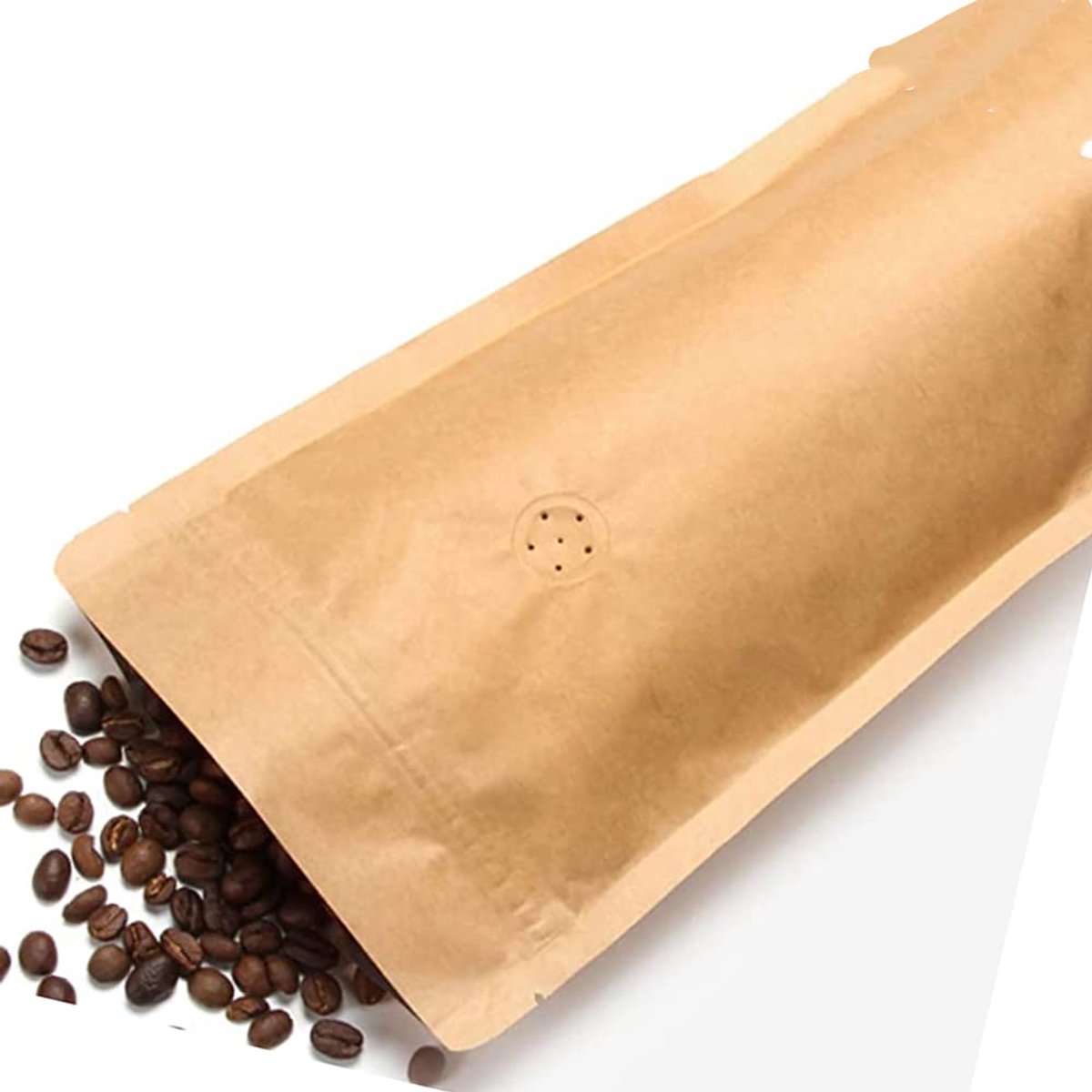 250 g 8 oz sterke bodemzakken, Zip Lock, staande bodemzakken, kraftpapier, staande bodem, ritssluiting, koffiezak, koffiezak met ventiel, herbruikbaar (verpakking van 25 stuks)