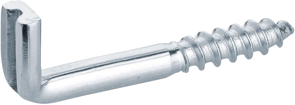 haggiy schroefhaken recht met gleuf | 25 stuks | haakschroef gegalvaniseerd | muurhaken | draaihaken | hoog draagvermogen | 4,5 x 40 mm