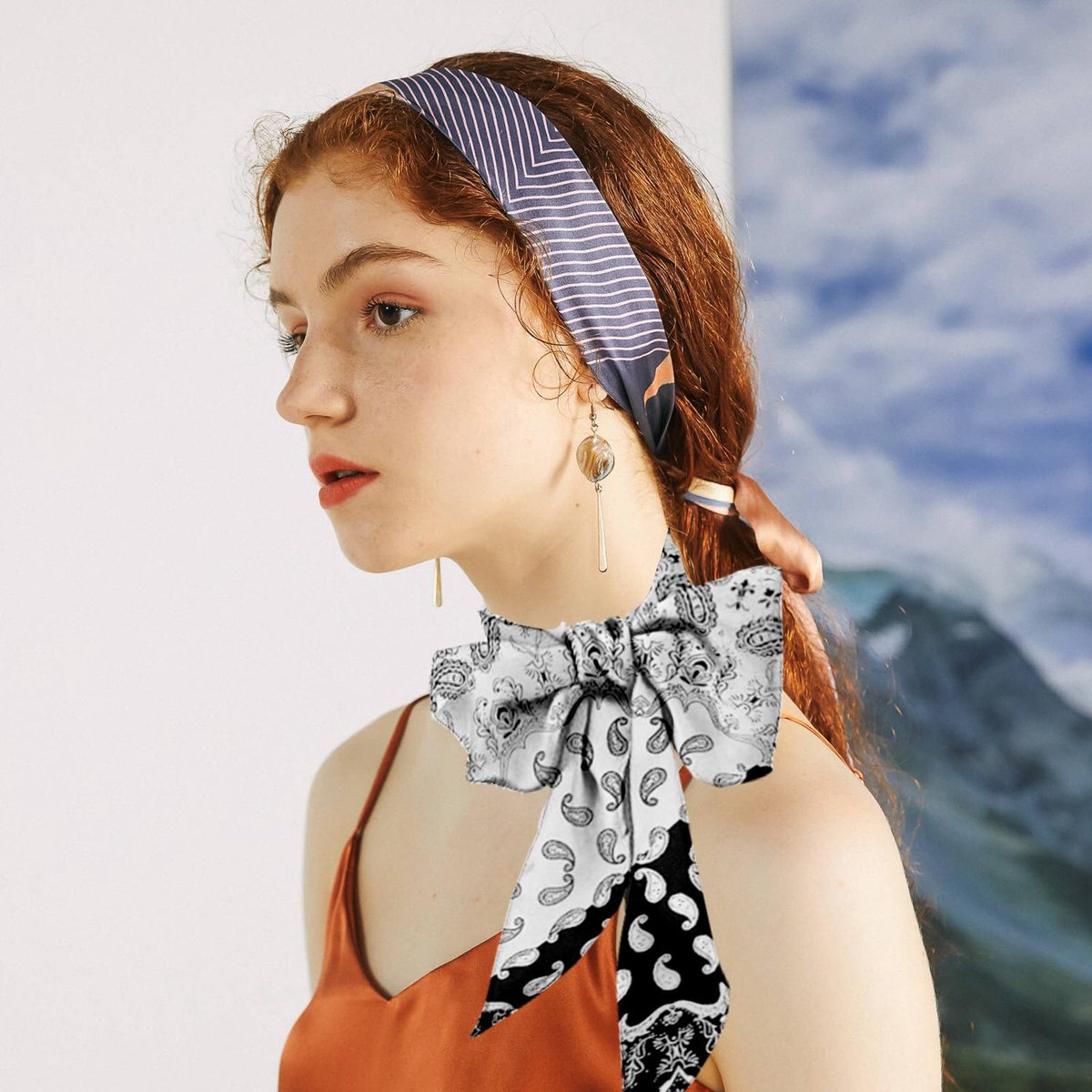 1 stuk 90x90cm zijden sjaal vierkante dames hoofddoek gemaakt van polyester, satijnen haarsjaal halsdoek sjaal voor halsdoek haaraccessoires bandana's, elegante vierkante sjaal