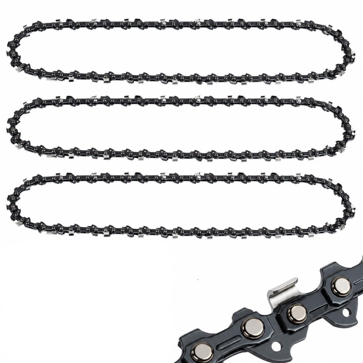 3 x 40 cm zaagketting 3/8" LP 56TG 1,3 mm – vervangketting voor 16 inch accu kettingzaag, compatibel met Stihl, Oregon, Makita, Dolmar, Einhell, Husqvarna, McCulloch en meer