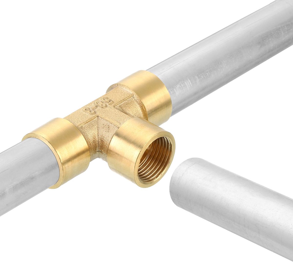 Roterende T-stuk van messing voor slangen, 3/4 inch NPT (vrouwelijk x mannelijk x mannelijk), 3-weg koppeling, T-stuk voor airconditioning, koelsystemen, 1 stuk