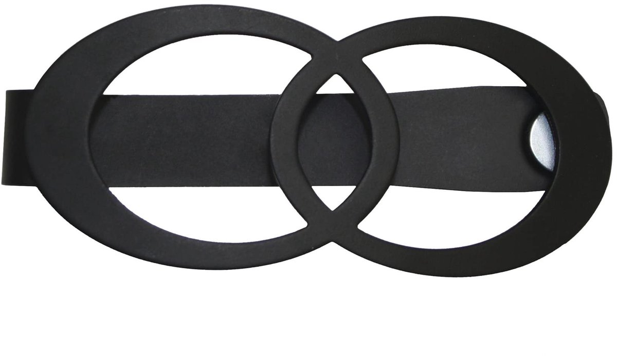 Gordijnhouder Infinity met magnetische sluiting, gordijnhouders voor gordijnen, 13,5 x 5,5 cm, metaal, zwart
