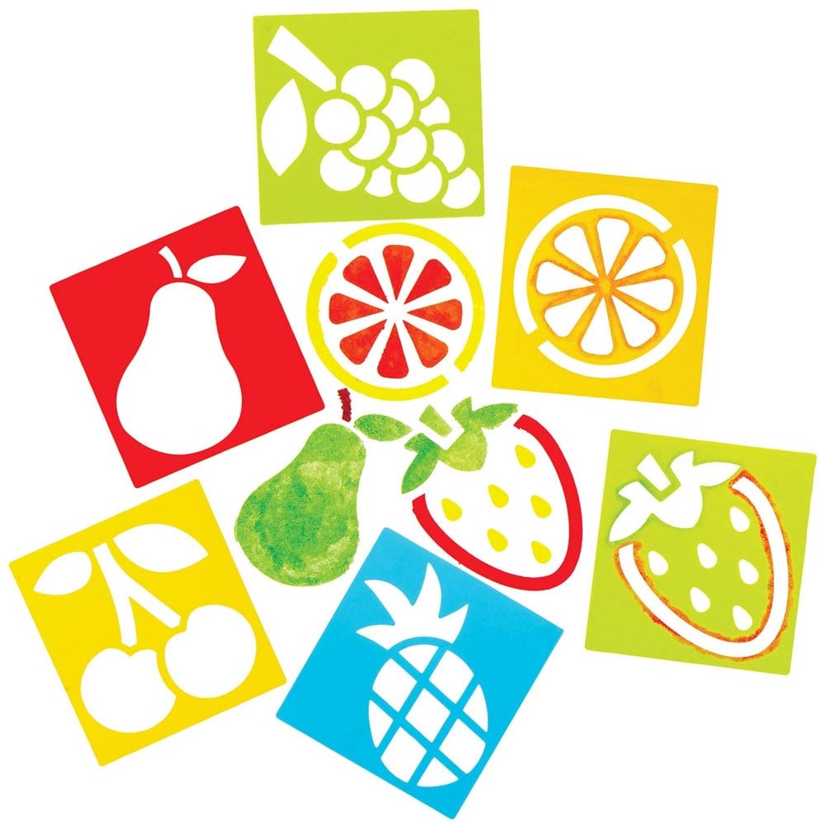 Ross Fruit Sjablonen (8 stuks) Knutselspullen en Knutselsets voor Kinderen