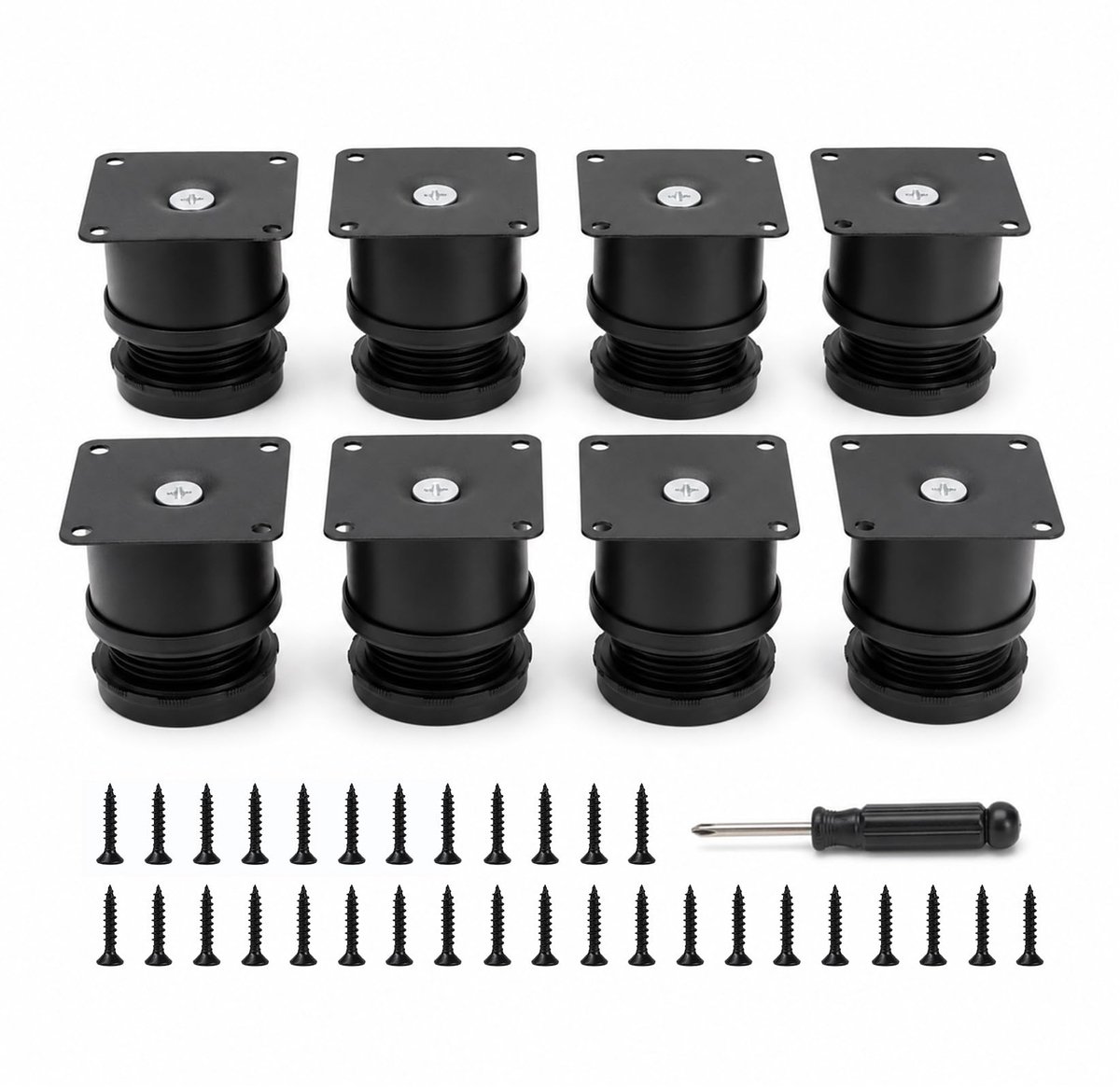8 stuks meubelpoten, verstelbare meubelpoten, metalen meubelpoten, 5 cm - 6,5 cm, meubelpoten, in hoogte verstelbare poten voor kastpoten, bankpoten, commodes, kast, bankpoten