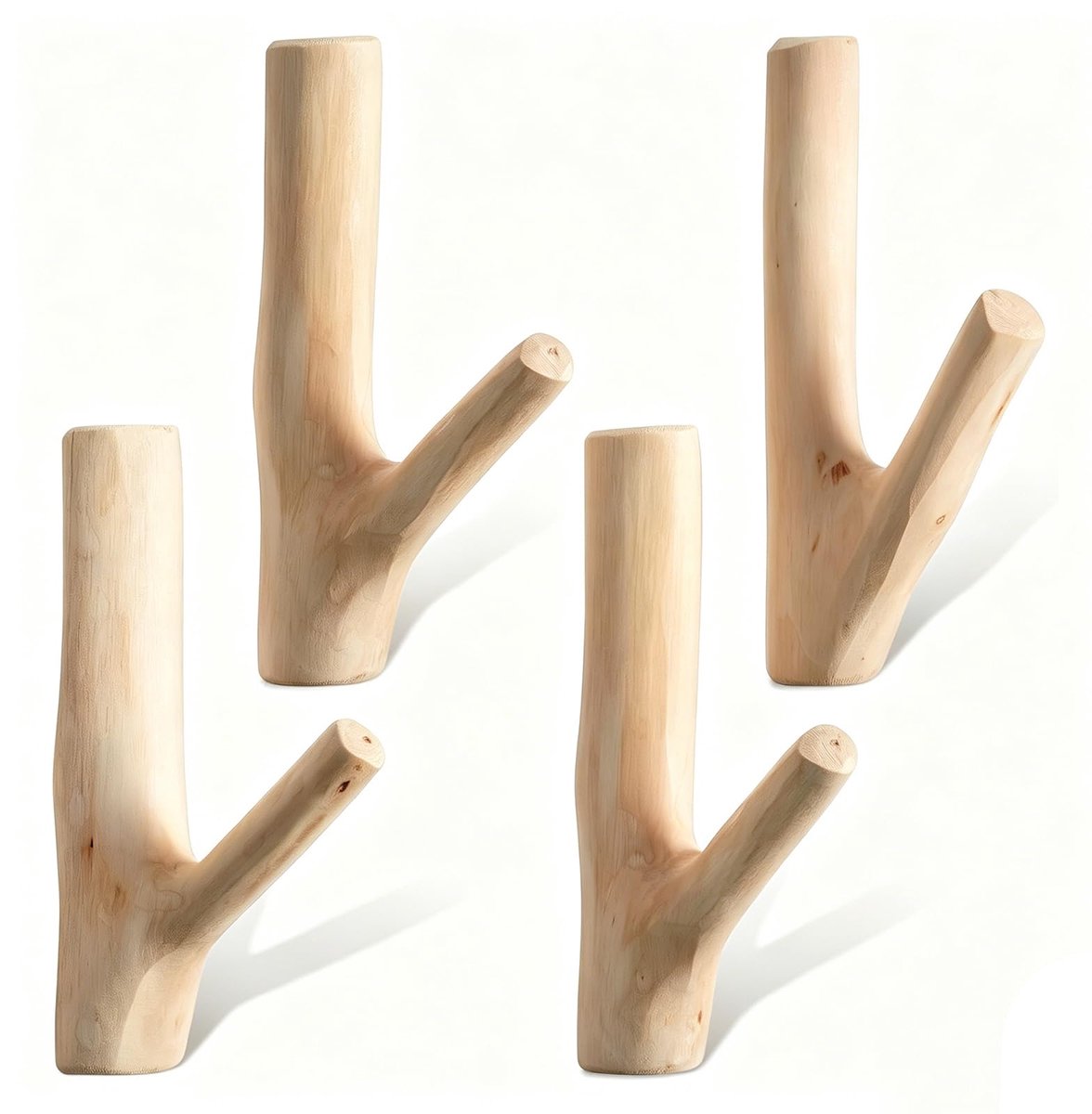 Haken, haken van natuurlijk hout, vintage boomtak wandhaken, voor het ophangen van kleding, mantels, sleutels, handdoeken