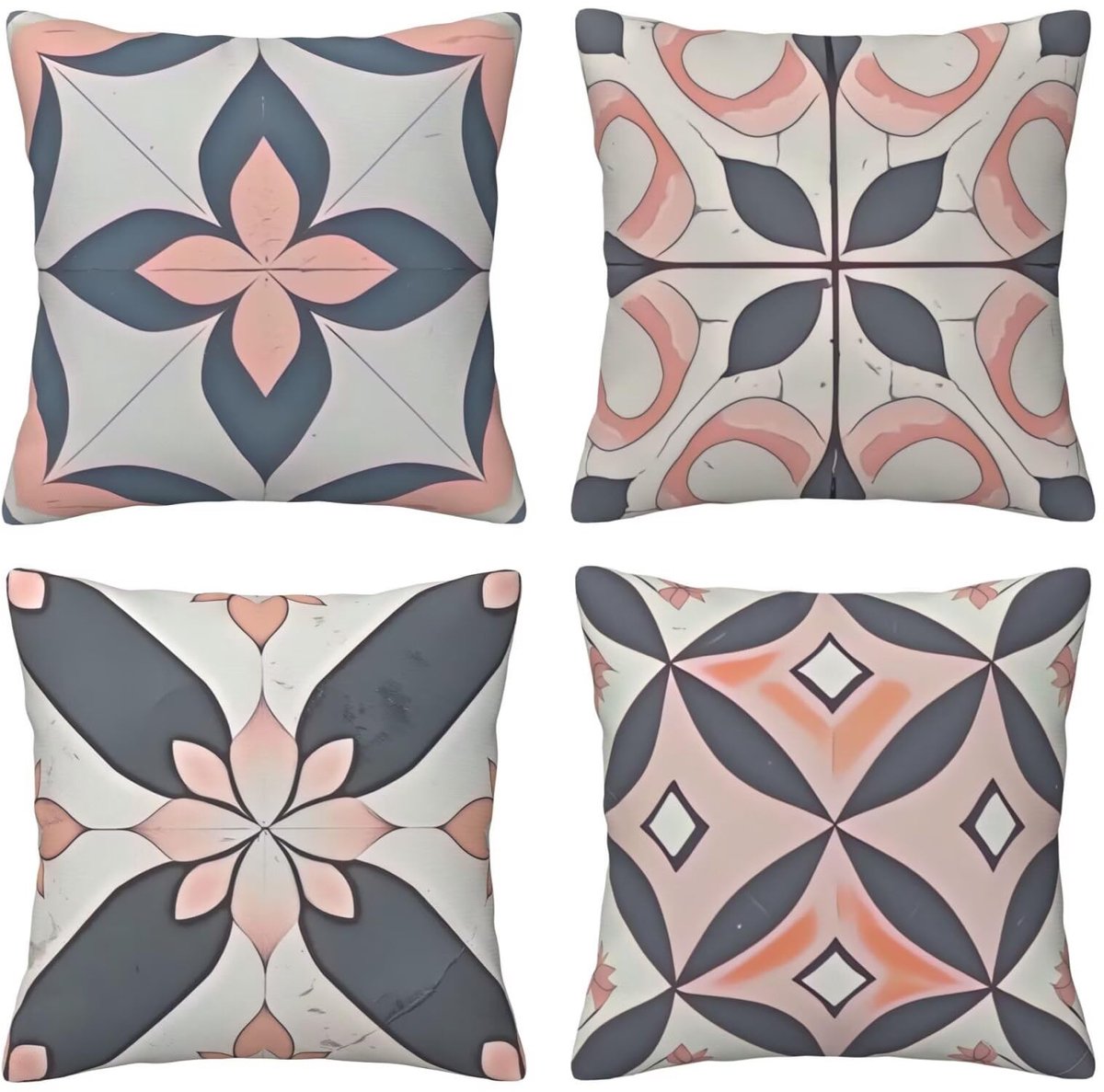 Set van 4 kussenslopen, 65 x 65 cm, roze, bedrukt, kussenslopen, fluweel, zacht, groot, ademend, dubbelzijdig, bankkussen, vierkant, decoratie voor auto, huis, woonkamer, bank, stoel, slaapkamer