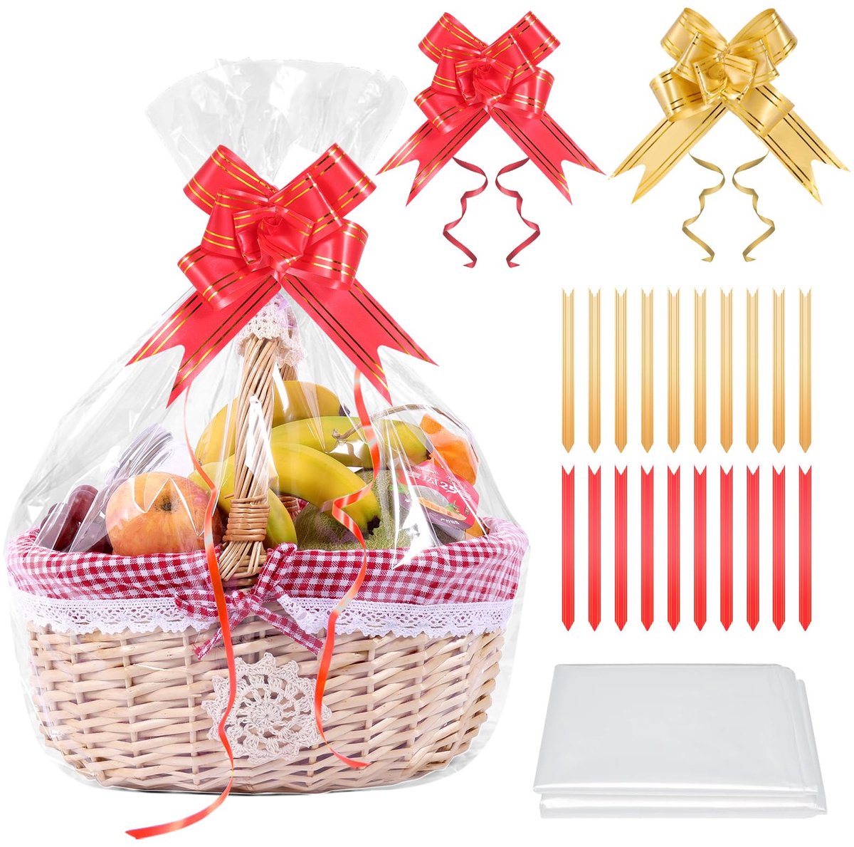 Mand Zakken, 50×70cm Cellofaan Wikkelzakken, Cellophane Wrap Tassen voor Cadeau Poppen Verpakking Paascadeau