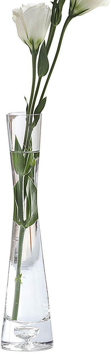Handmade Blown Art Bud Glass Vase Clear Flower Bud Vase Single Stem Vases or Home and Office Decor.
