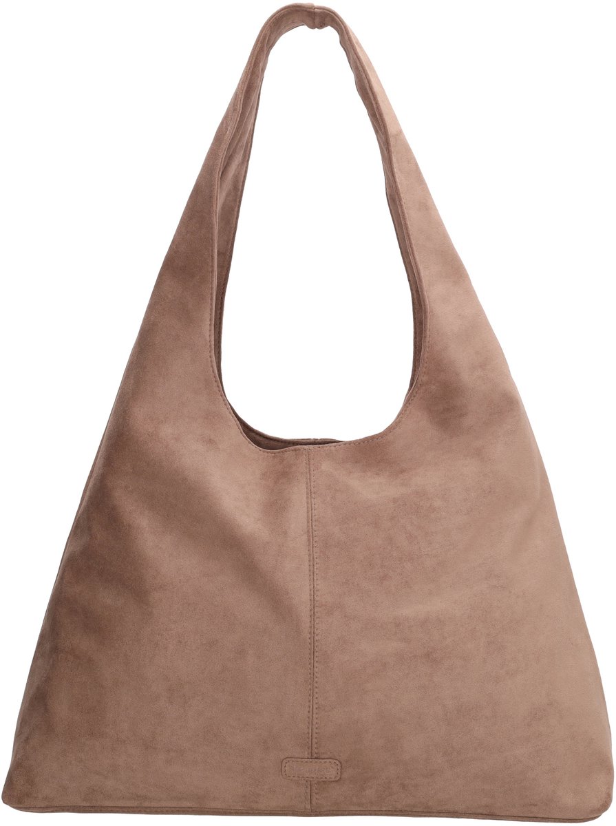 Beagles Ozu Shopper - Damestas - Schoudertas - Faux Suède - Ritssluiting - Trendy - Everyday - Tote Bag - Dames Tas - Taupe