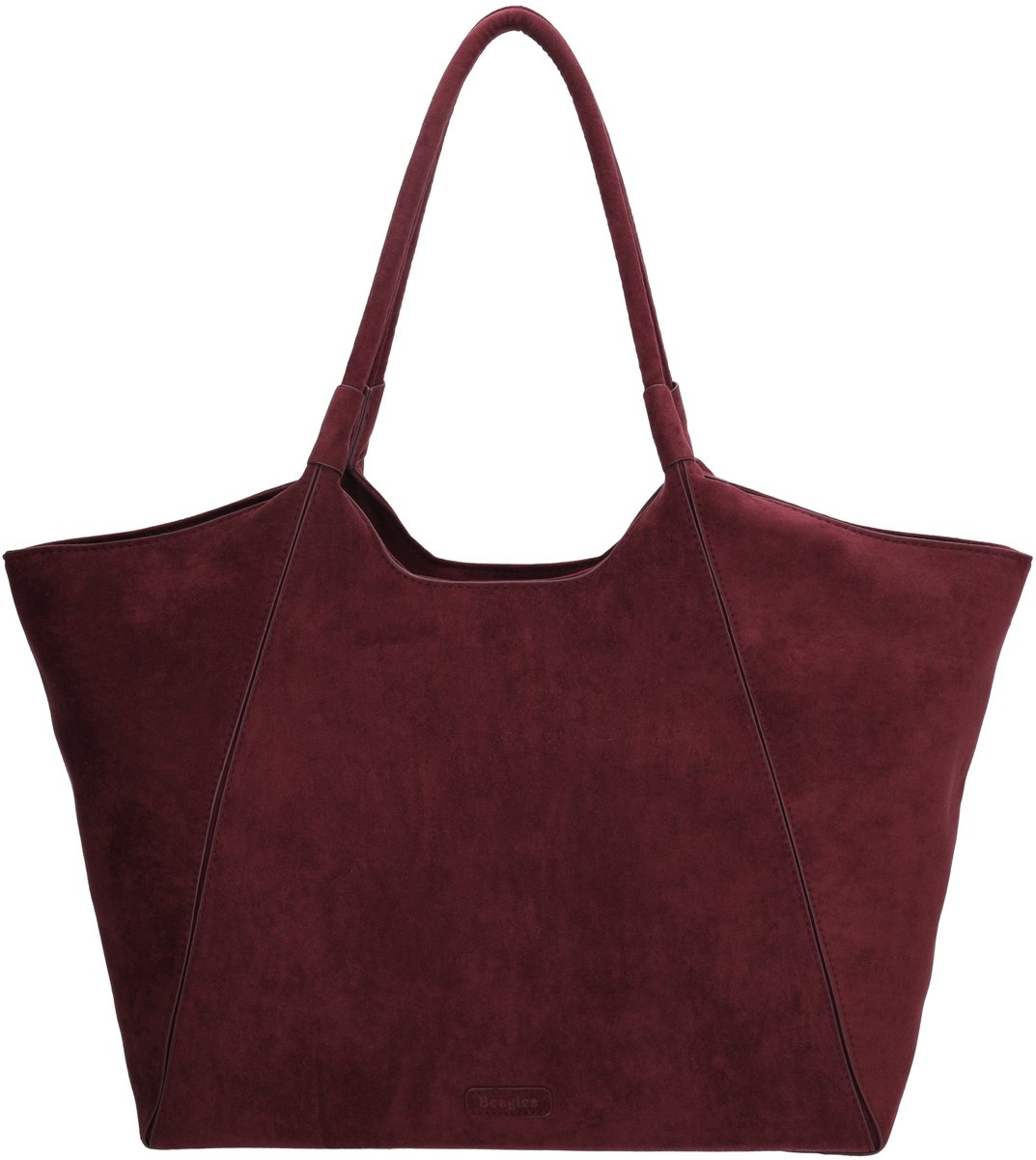 Beagles Ozu Shopper - Schoudertas - Damestas - Shopper - Ritssluiting - Ruim - Everyday - Faux Suede - Tote Bag - Dames Tas - Bordeaux rood