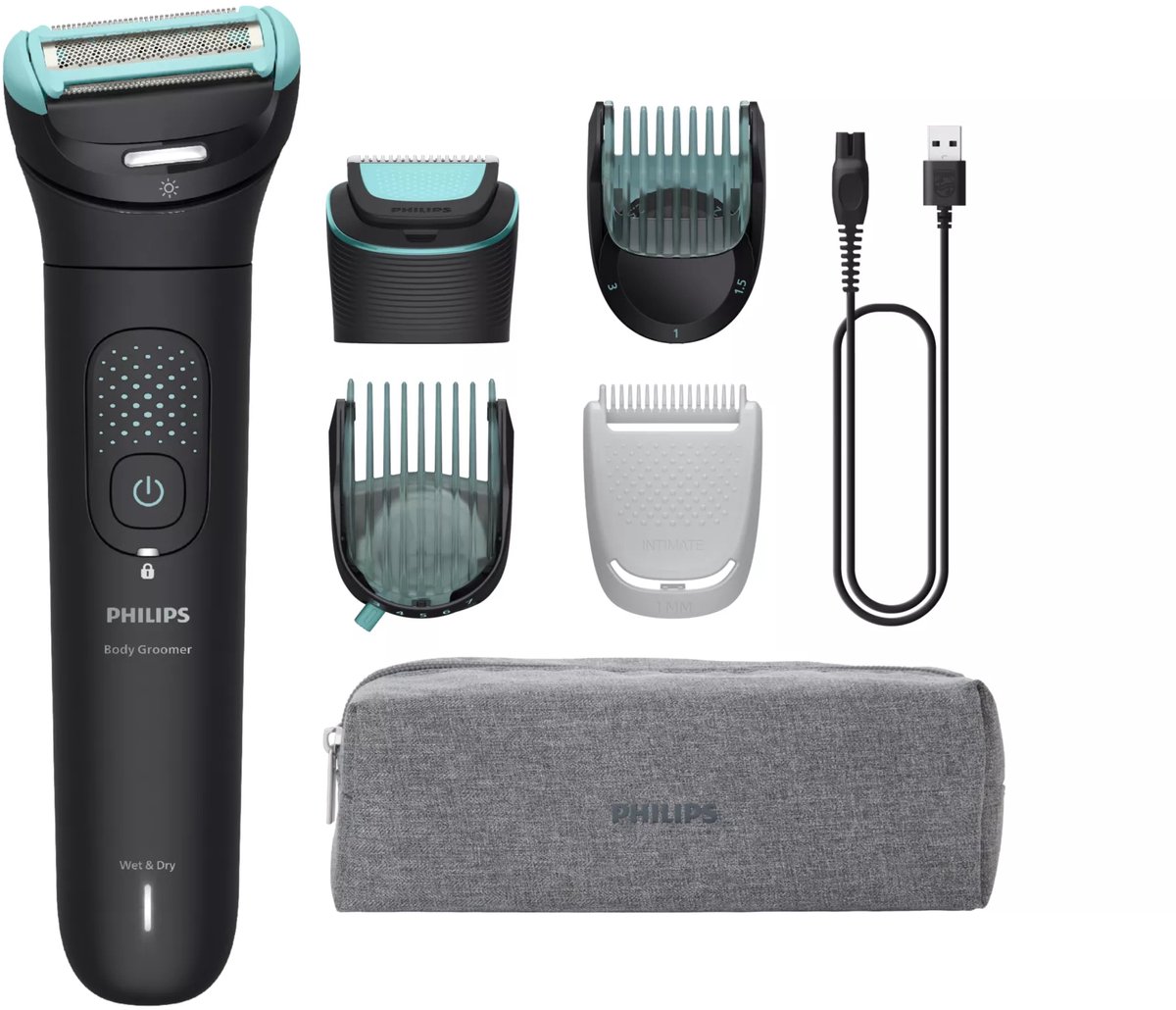 Philips BodyGroom 7000 Serie - Lichaamstrimmer - Zwart - Waterdicht - Draadloos